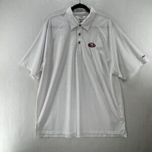 San Francisco 49ers Shirt Mens Sz XL Reebok NFL Golf Polo Performance White